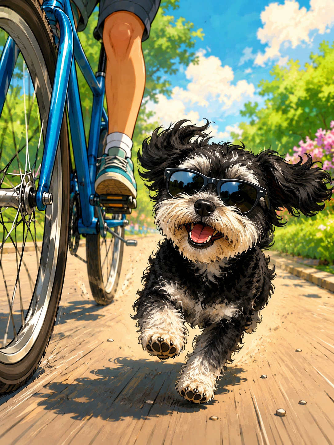 Max beim Fahrradfahren mit Sonnenbrille